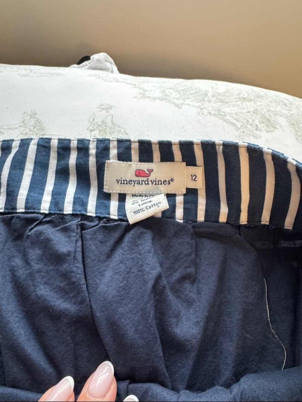 Vineyard Vines Navy and White Striped Skirt - Picture 2 of 3